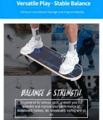 Home Fitness Balance Board – Core Trainer for All Ages | Non-Slip Wooden Stability Board