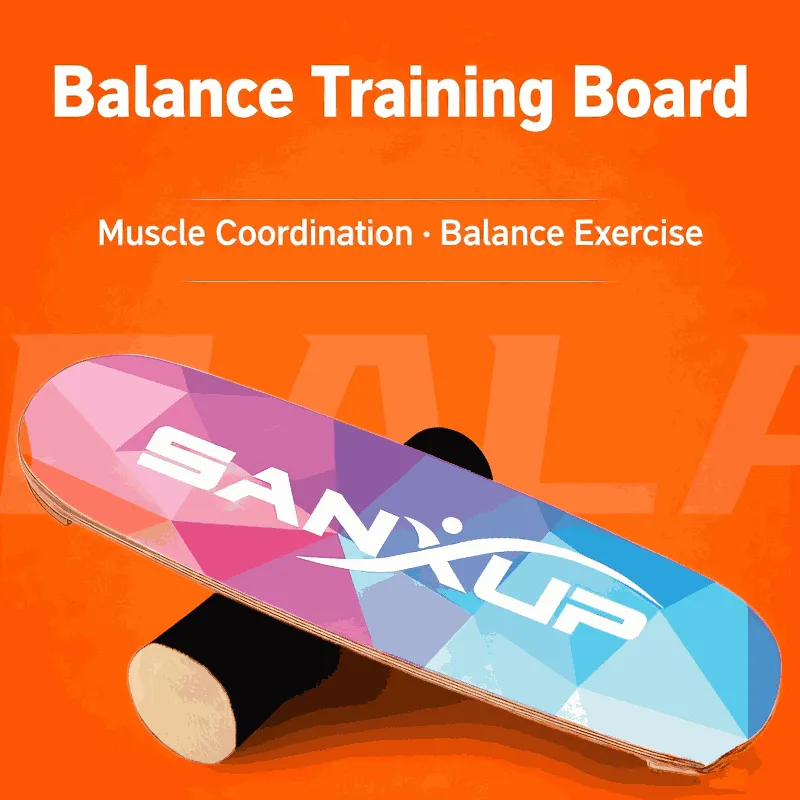 Surf & Snow Balance Board with Wooden Roller – Dynamic Trainer for Carving, Agility & Core Strength