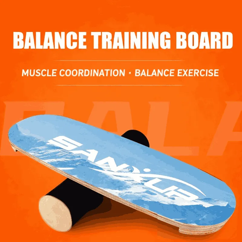 Surf & Snow Balance Board with Wooden Roller – Dynamic Trainer for Carving, Agility & Core Strength
